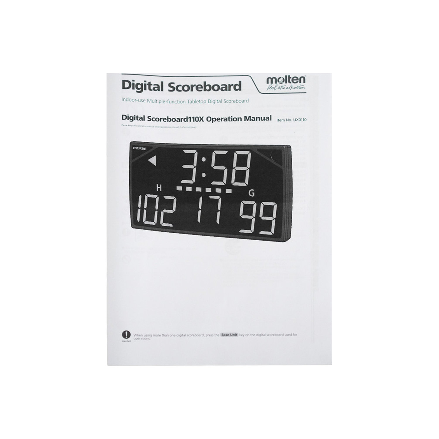 MOLTEN MULTI-FUNCTION TABLETOP DIGITAL SCOREBOARD, , large image number null