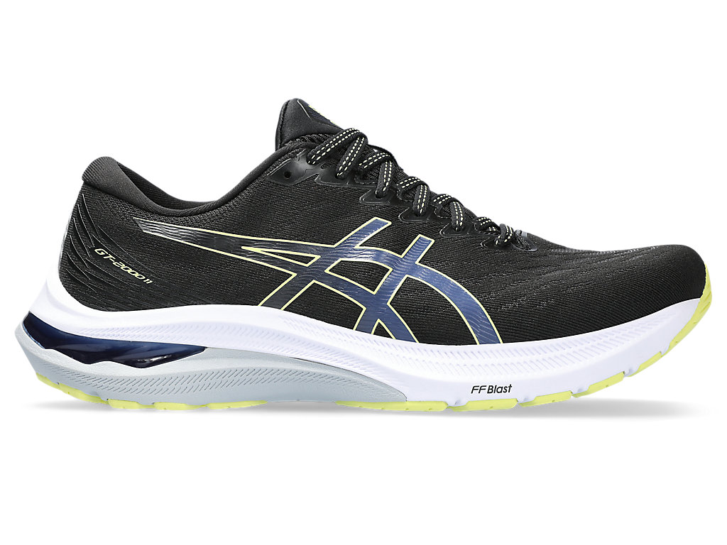 ASICS GT-2000 11, BLACK/GLOW YELLOW, swatch