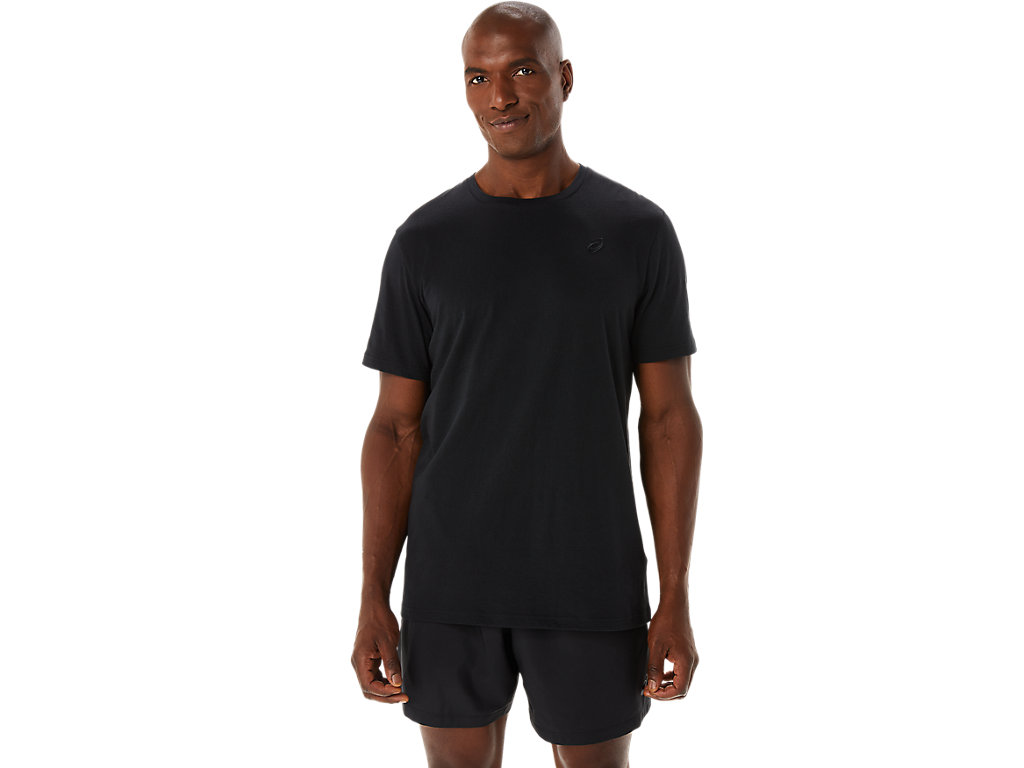 ASICS  SPIRAL EMBROIDERY TEE, PERFORMANCE BLACK, swatch