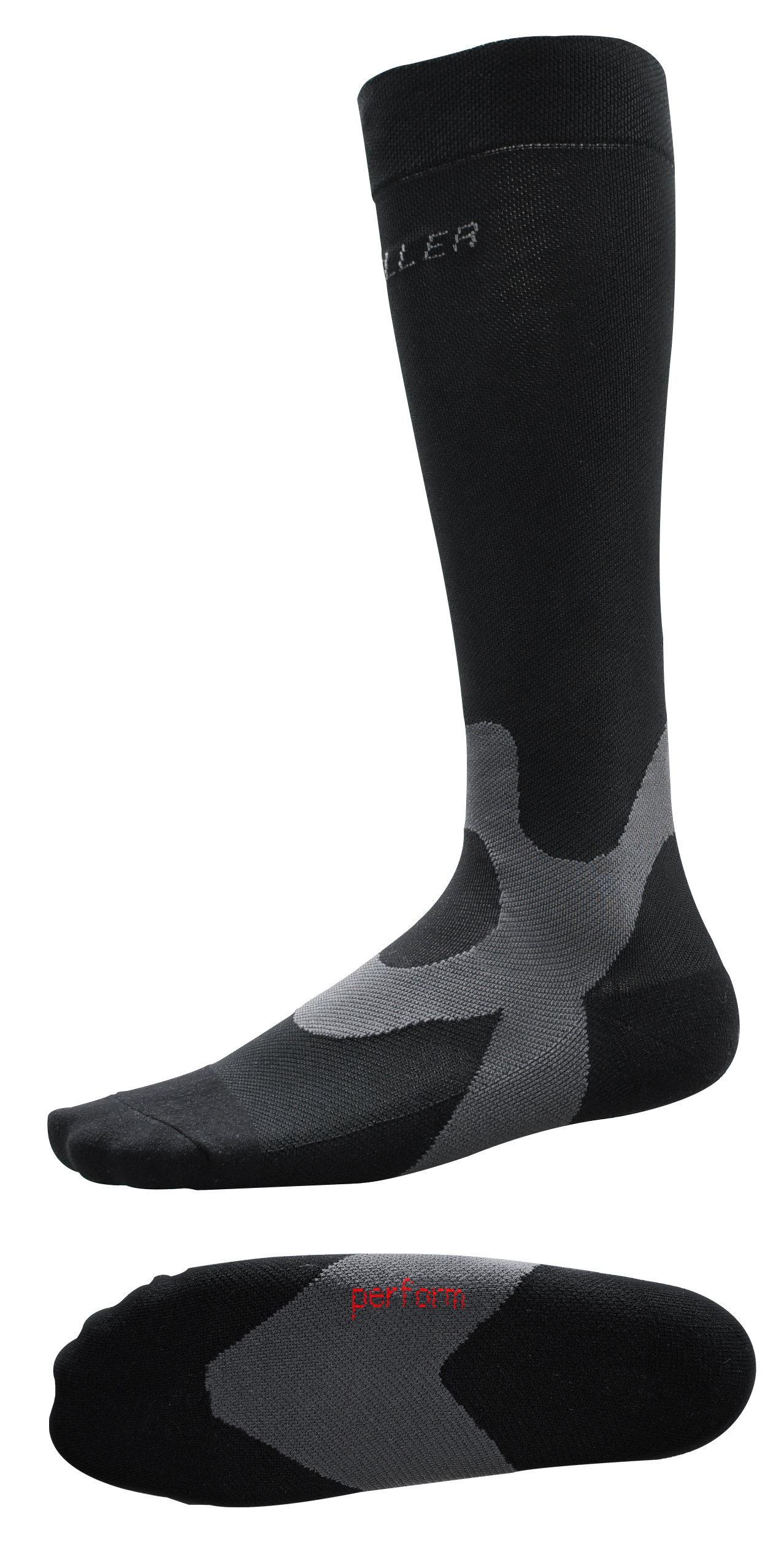 MUELLER® GRADUATED COMPRESSION SOCKS PERFORMANCE BLACK SM