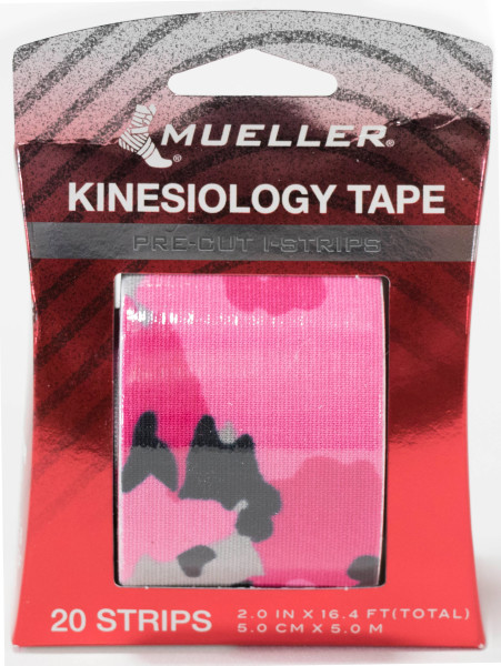 Kinesiology Tape&reg; 20 Pre-Cut I-Strips, 1 Roll - Pink Camo, , large image number null