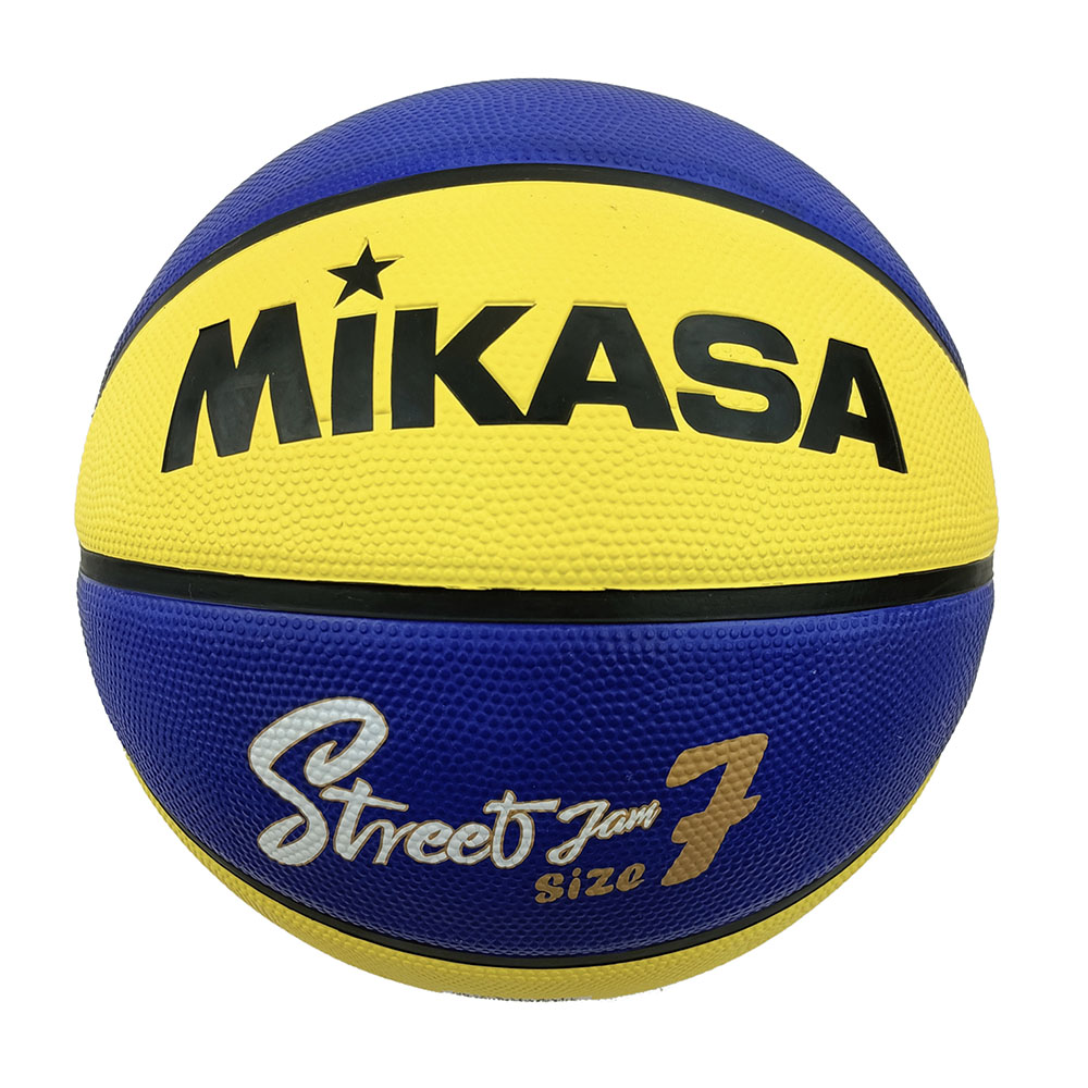 MIKASA BB702B-YBLBK (YELLOW/BLUE) RUBBER BASKETBALL SIZE 7