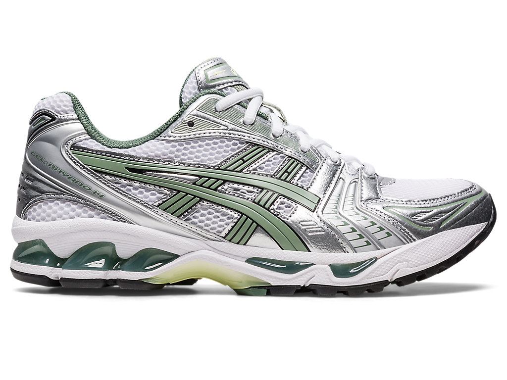 ASICS GEL-KAYANO 14, WHITE/SLATE GREY, swatch