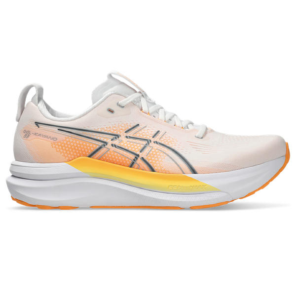 GEL-KAYANO 33, WHITE/STADIUM ORANGE, swatch