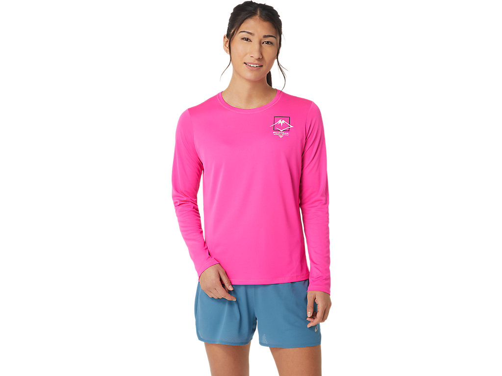 ASICS FUJITRAIL LOGO LS TOP, PINK GLO, swatch