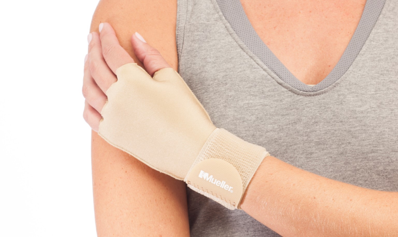 MUELLER® COMPRESSION GLOVE BEIGE SM, , large image number null