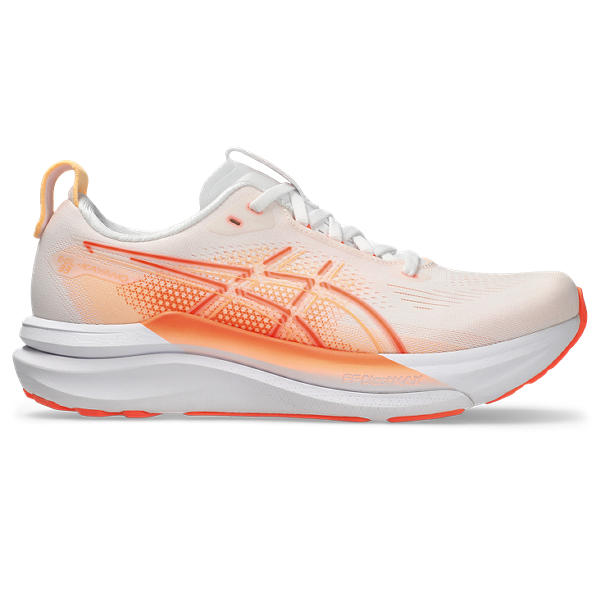 GEL-KAYANO 33, WHITE/VIVID CORAL, swatch
