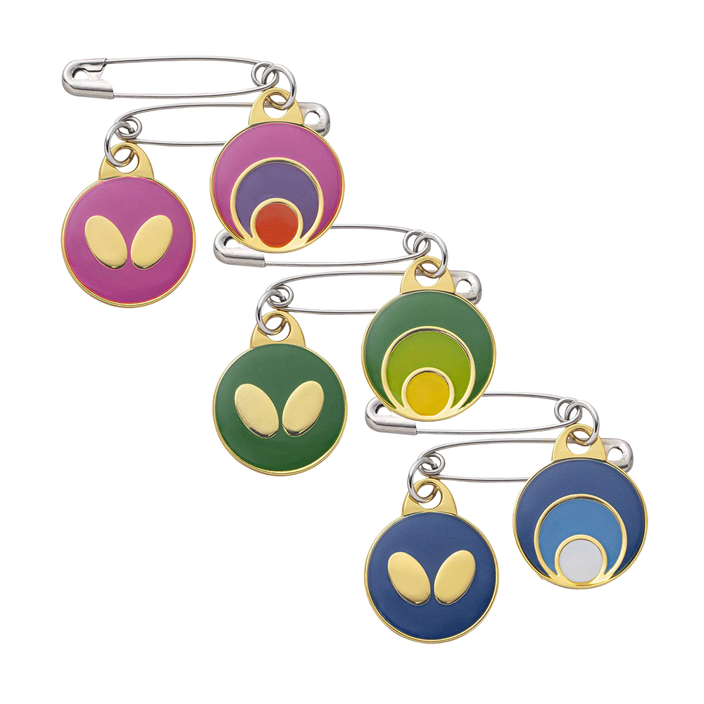 BUTTERFLY SAFETY PIN CIRCLE (GREEN), , large image number null