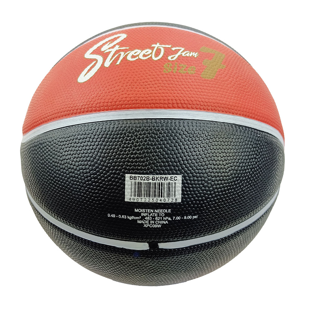 MIKASA BB702B-BKRW (BLACK/RED) RUBBER BASKETBALL SIZE 7 image number null