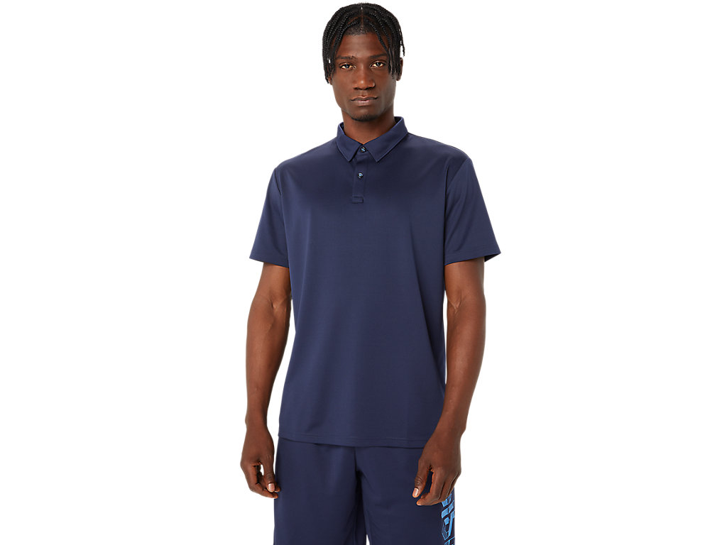 ASICS ASICS HEX GRAPHIC DRY POLO SHIRTS, MIDNIGHT, swatch
