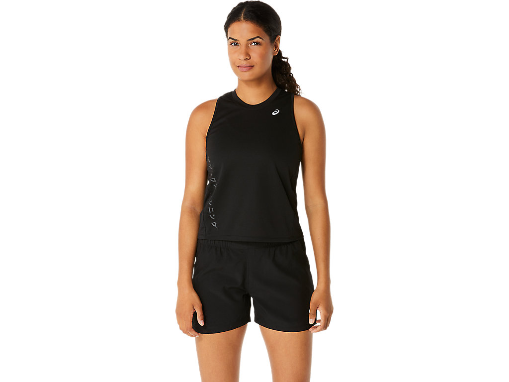 ASICS KATAKANA MESH TANK, PERFORMANCE BLACK, swatch