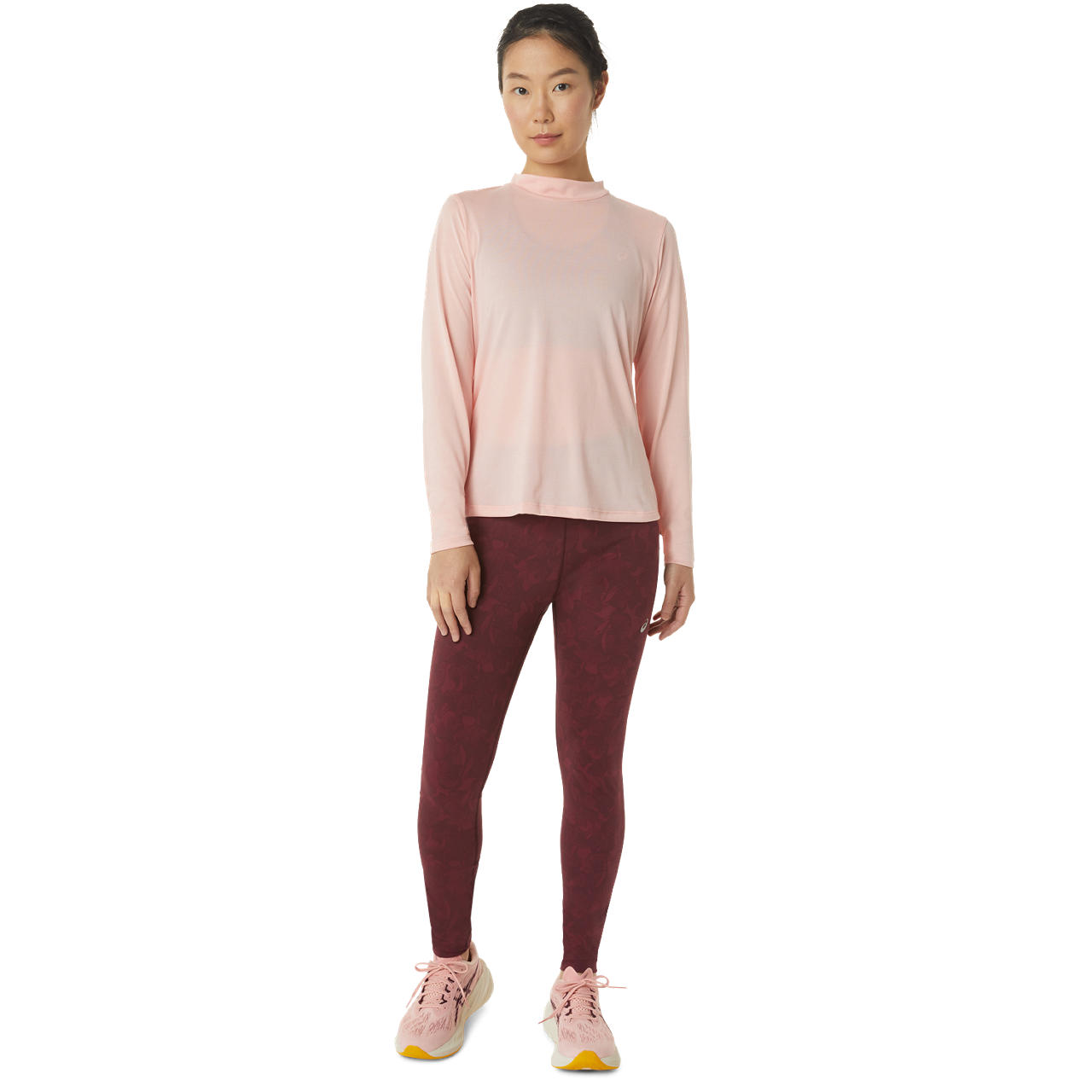 ASICS RUNKOYO MOCK NECK LS TOP, FROSTED ROSE, swatch