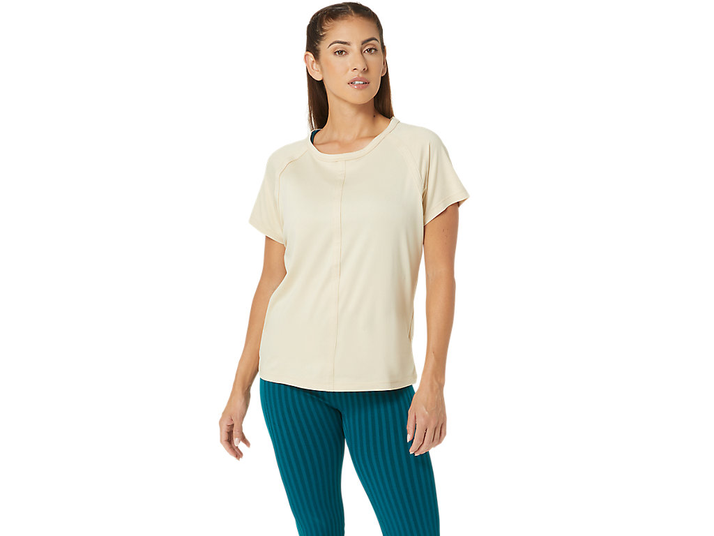 NAGINO FLEX STRETCH SHORT SLEEVES TOP, BEIGE, swatch