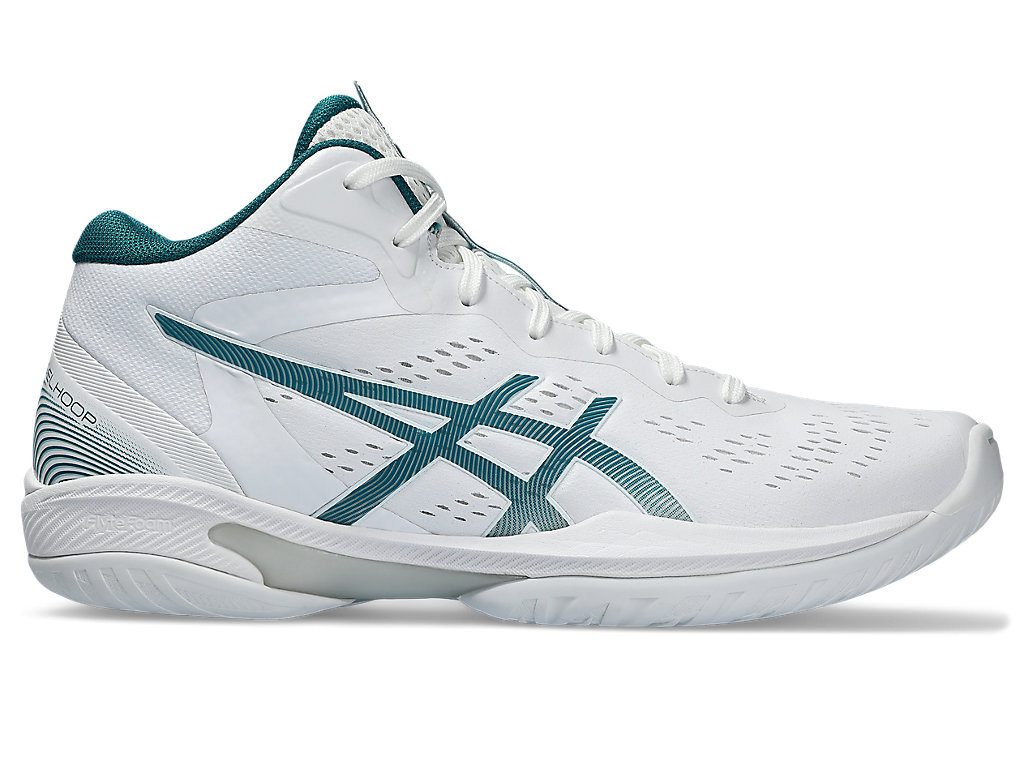 ASICS GELHOOP V16, WHITE/RICH TEAL, swatch