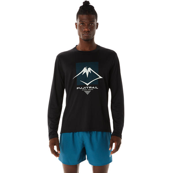 ASICS FUJITRAIL LOGO LS TOP, PERFORMANCE BLACK, swatch