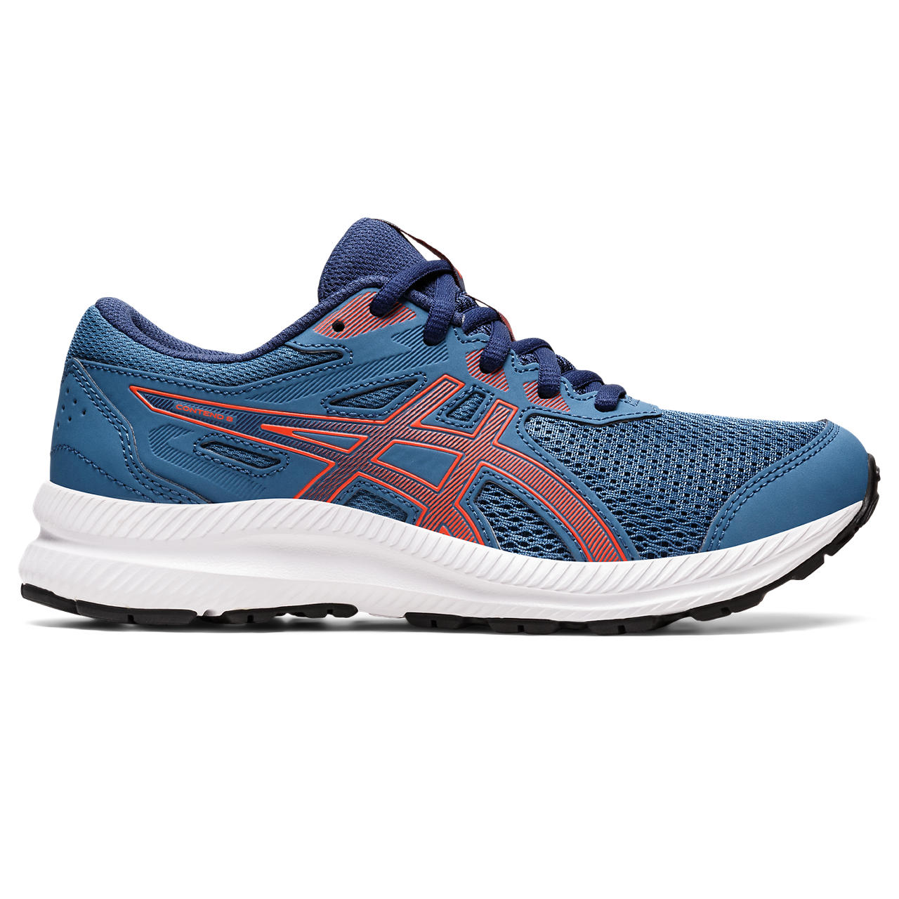 ASICS CONTEND 8 GS, AZURE/CHERRY TOMATO, swatch