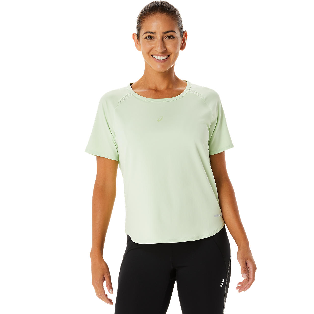 ASICS WOMEN ACTIBREEZE SHORT SLEEVE TOP, WHISPER GREEN, swatch