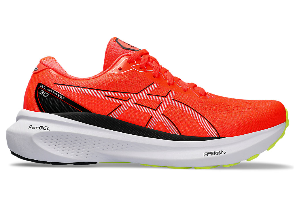 ASICS GEL-KAYANO 30, SUNRISE RED/BLACK, swatch