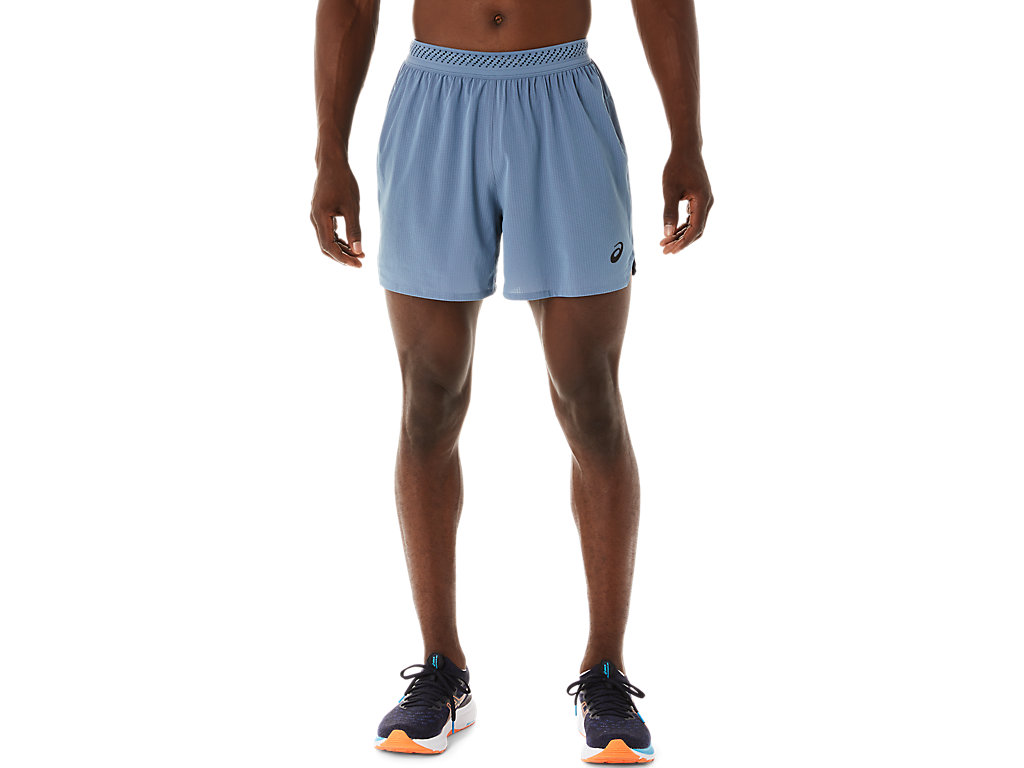 ASICS VENTILATE 5IN SHORT, STEEL BLUE, swatch