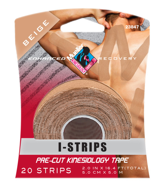 MUELLER® KINESIOLOGY TAPE® 20 PRE-CUT I-STRIPS, 1 ROLL - BEIGE
