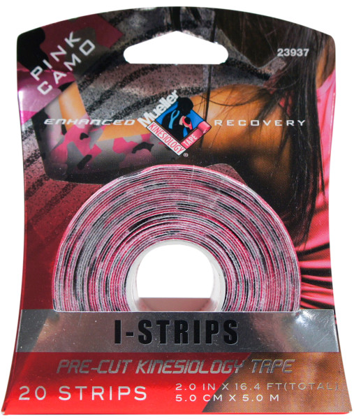 MUELLER&reg; KINESIOLOGY TAPE&reg; 20 PRE-CUT I-STRIPS, 1 ROLL - PINK CAMO
