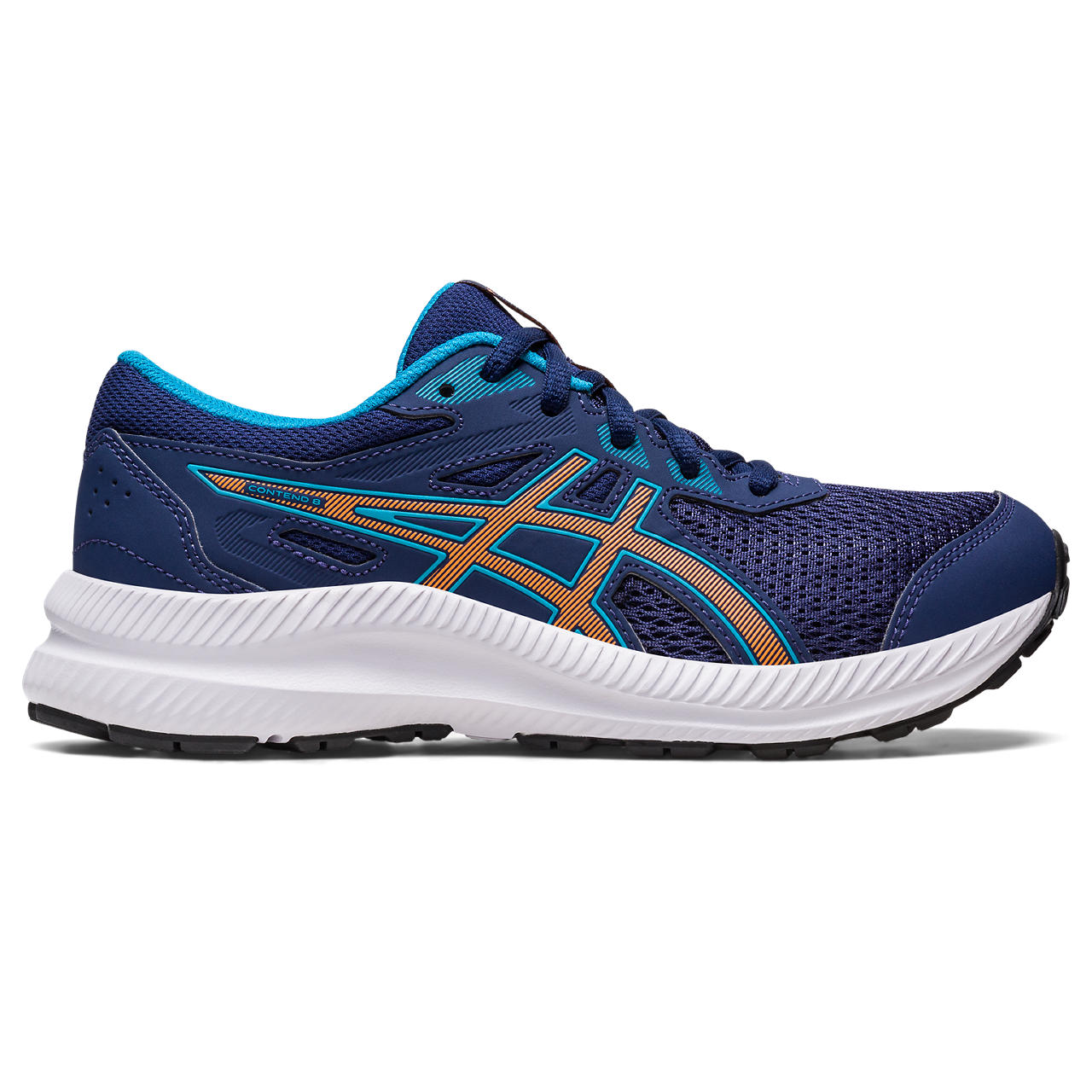 ASICS CONTEND 8 GS, INDIGO BLUE/SUN PEACH, swatch