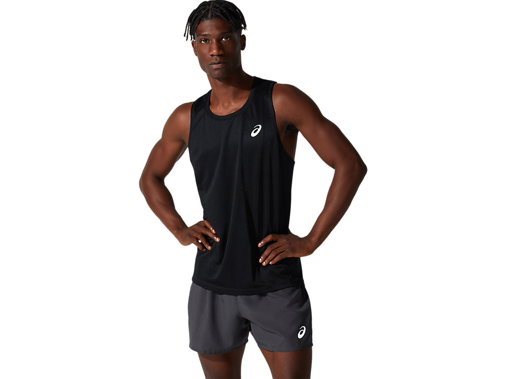ASICS SILVER SINGLET, PERFORMANCE BLACK, swatch