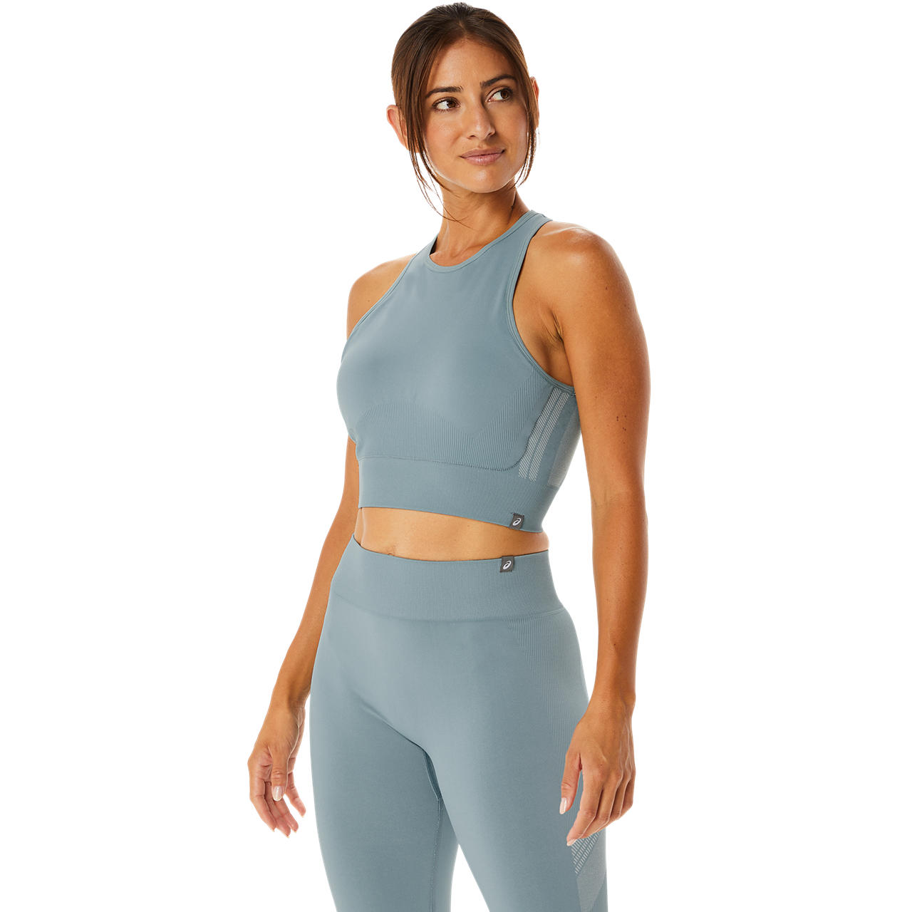 ASICS WOMEN NAGINO FLEX SEAMLESS BRA, LIGHT STEEL, swatch