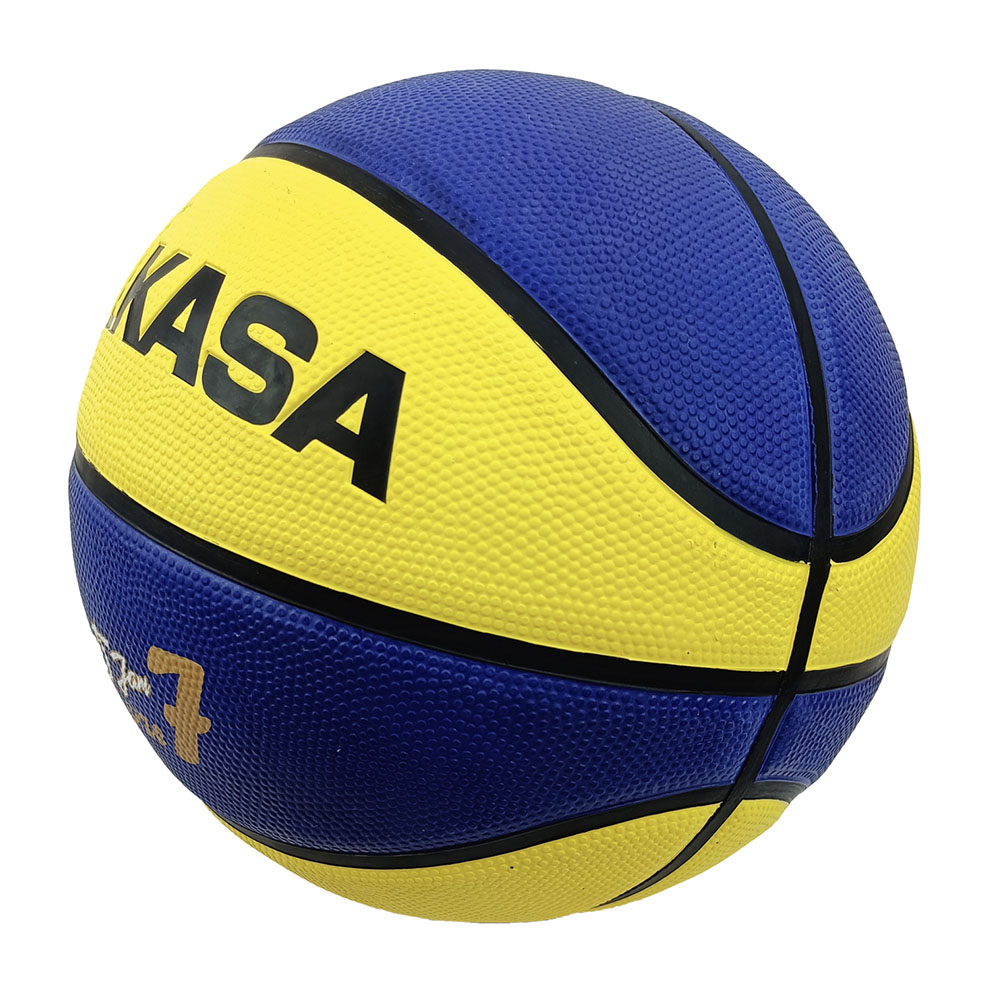 MIKASA BB702B-YBLBK (YELLOW/BLUE) RUBBER BASKETBALL SIZE 7, , large image number null