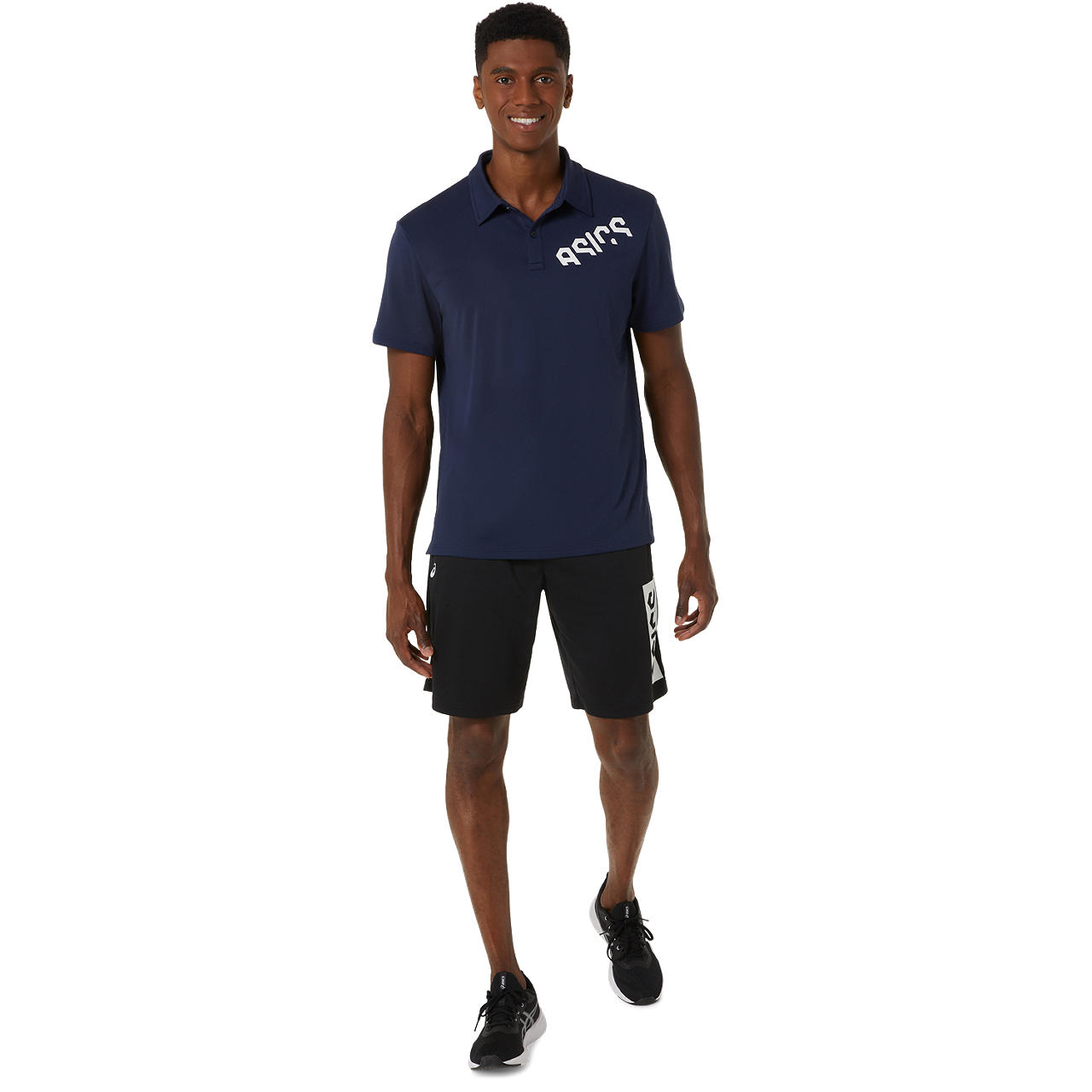 ASICS HEX GRAPHIC DRY POLO SHIRT, MIDNIGHT/BRILLIANT WHITE, swatch