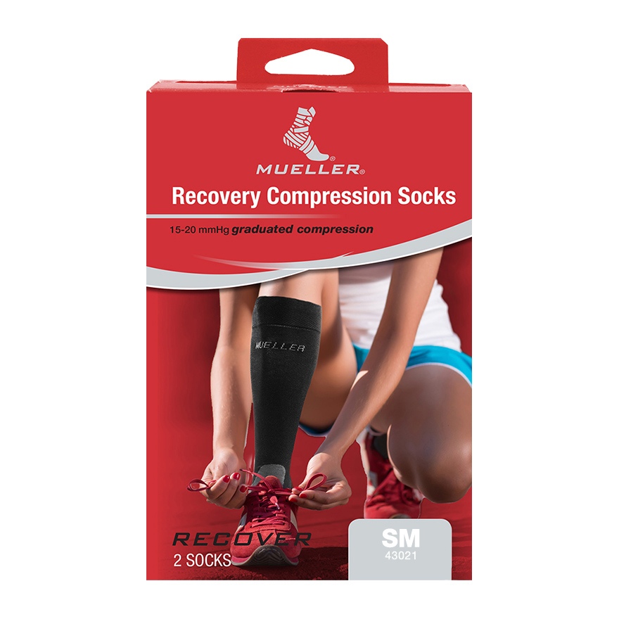 MUELLER® GRADUATED COMPRESSION SOCKS RECOVERY BLACK MD