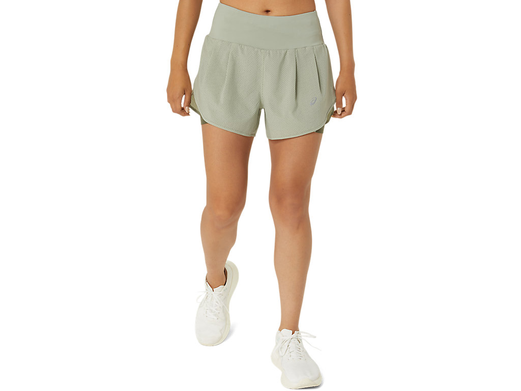 ASICS ROAD 2-N-1 3.5IN SHORT, OLIVE GREY/OLIVE GREY, swatch