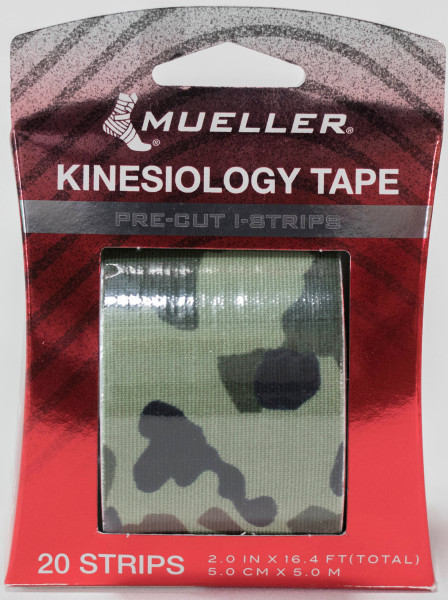 MUELLER® KINESIOLOGY TAPE® 20 PRE-CUT I-STRIPS, 1 ROLL - GREEN CAMO, , large image number null