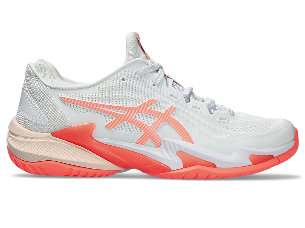 ASICS COURT FF 3, WHITE/SUN CORAL, swatch