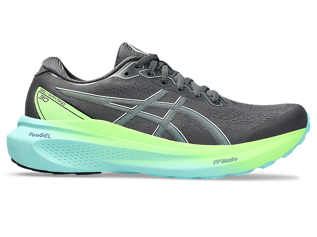 ASICS GEL-KAYANO 30, CARRIER GREY/ILLUMINATE MINT, swatch