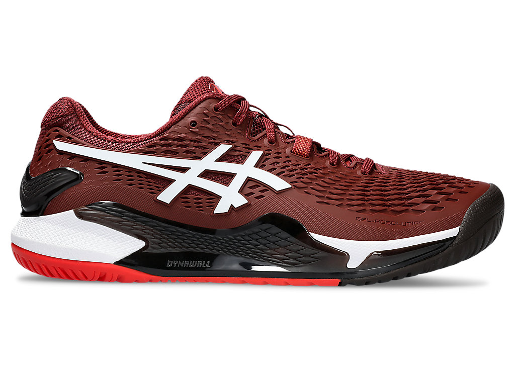ASICS GEL-RESOLUTION 9, ANTIQUE RED/WHITE, swatch