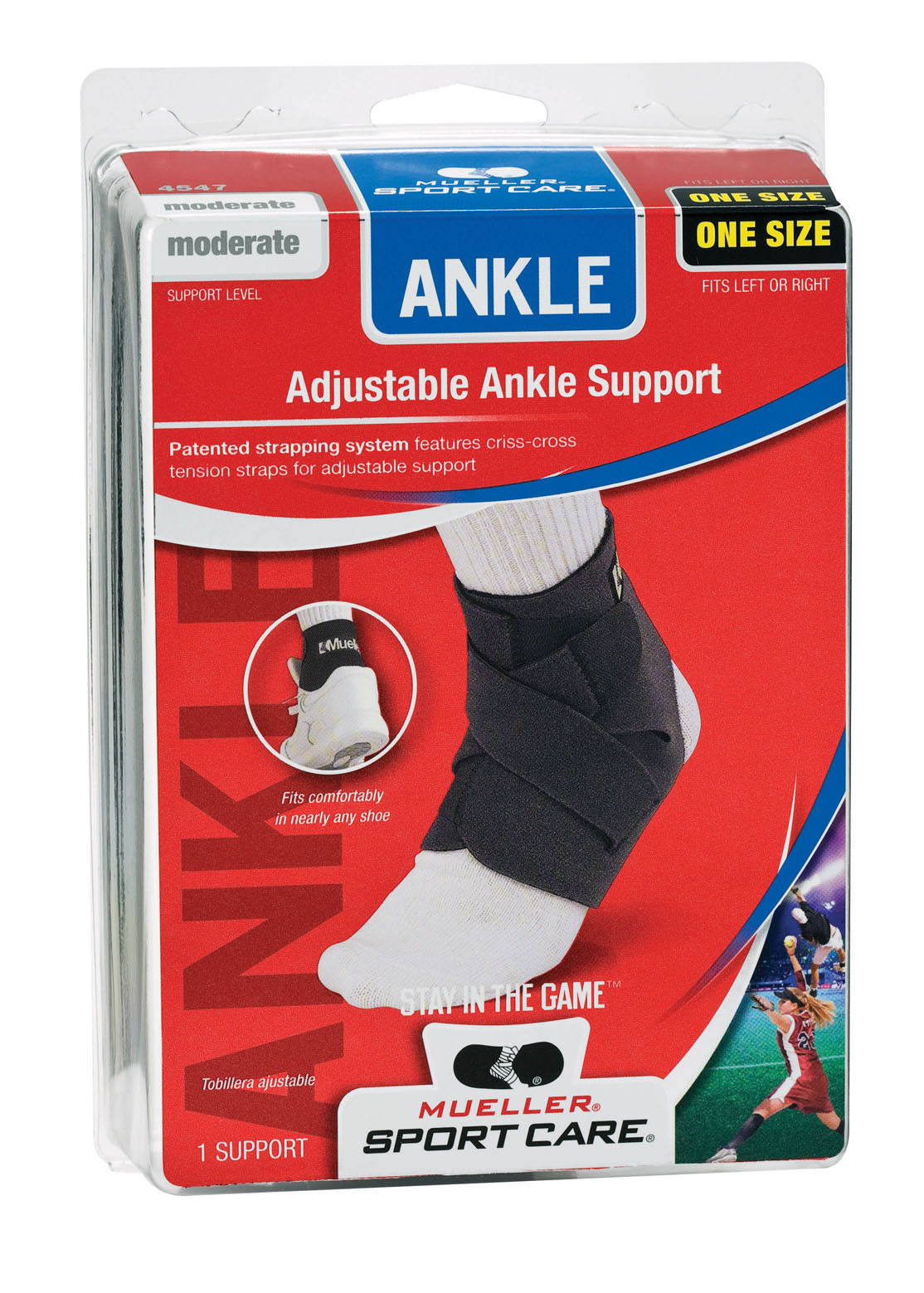 MUELLER® ADJUSTABLE ANKLE SUPPORT BLACK, , large image number null