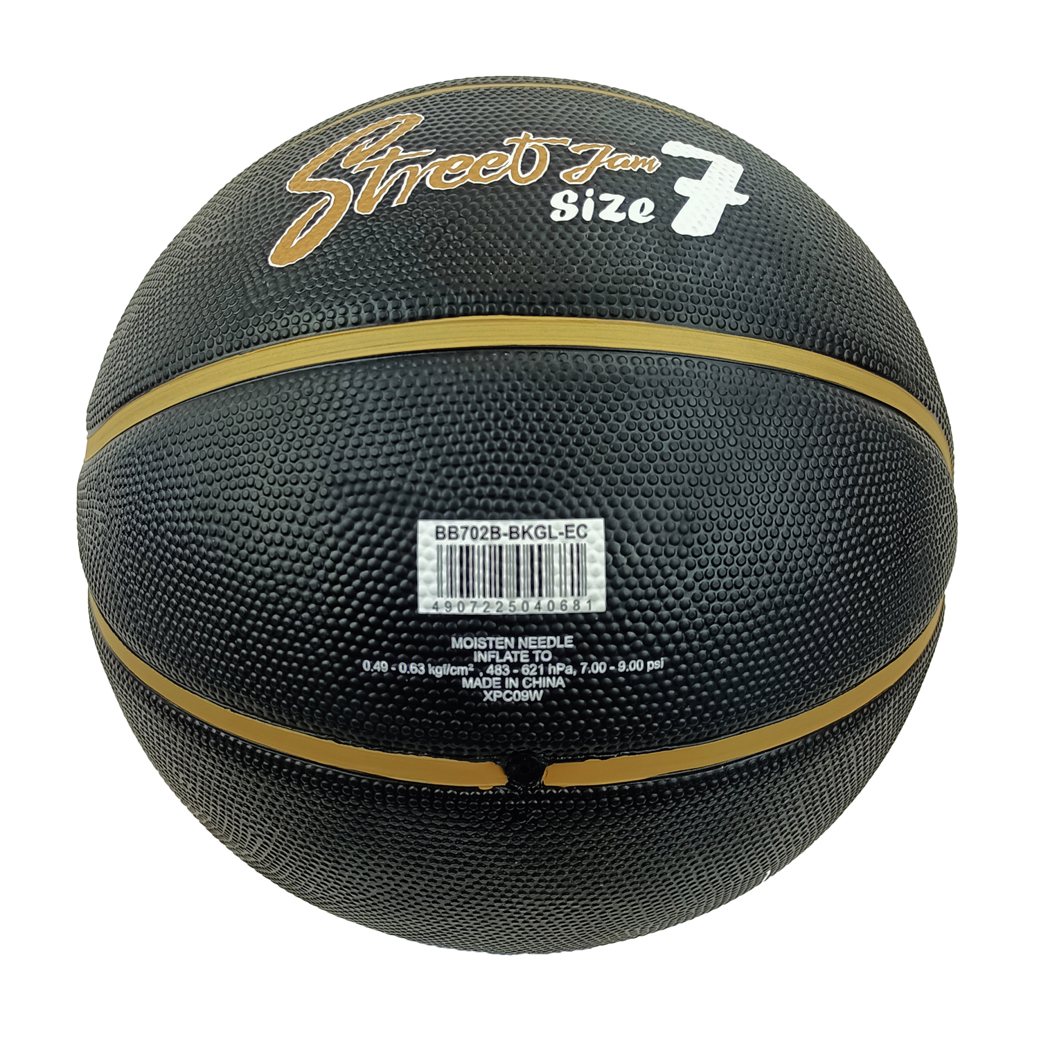 MIKASA BB702B-BKGL (BLACK/GOLD) RUBBER BASKETBALL SIZE 7, , large image number null