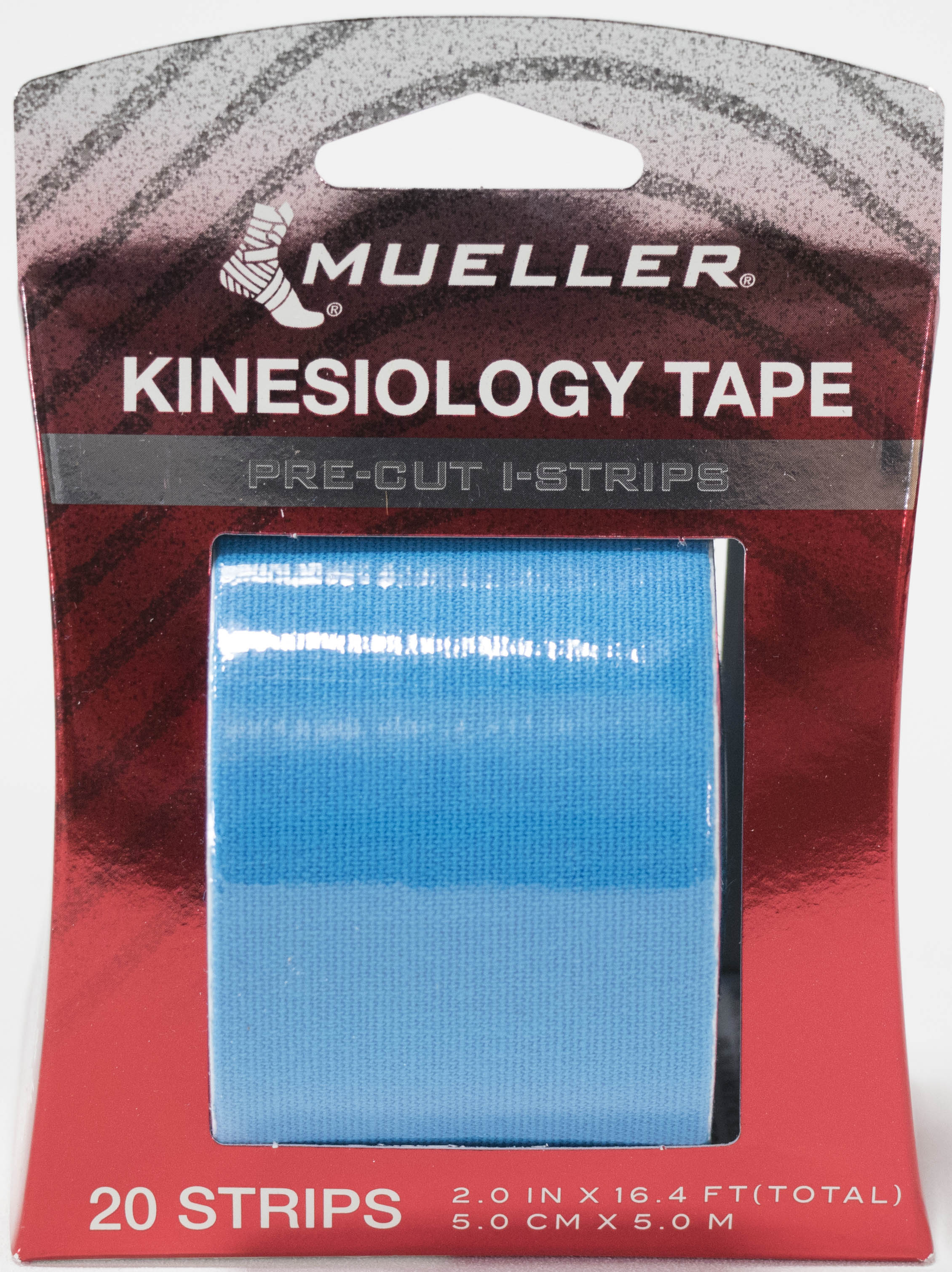 MUELLER® KINESIOLOGY TAPE® 20 PRE-CUT I-STRIPS, 1 ROLL - BLUE, , large image number null