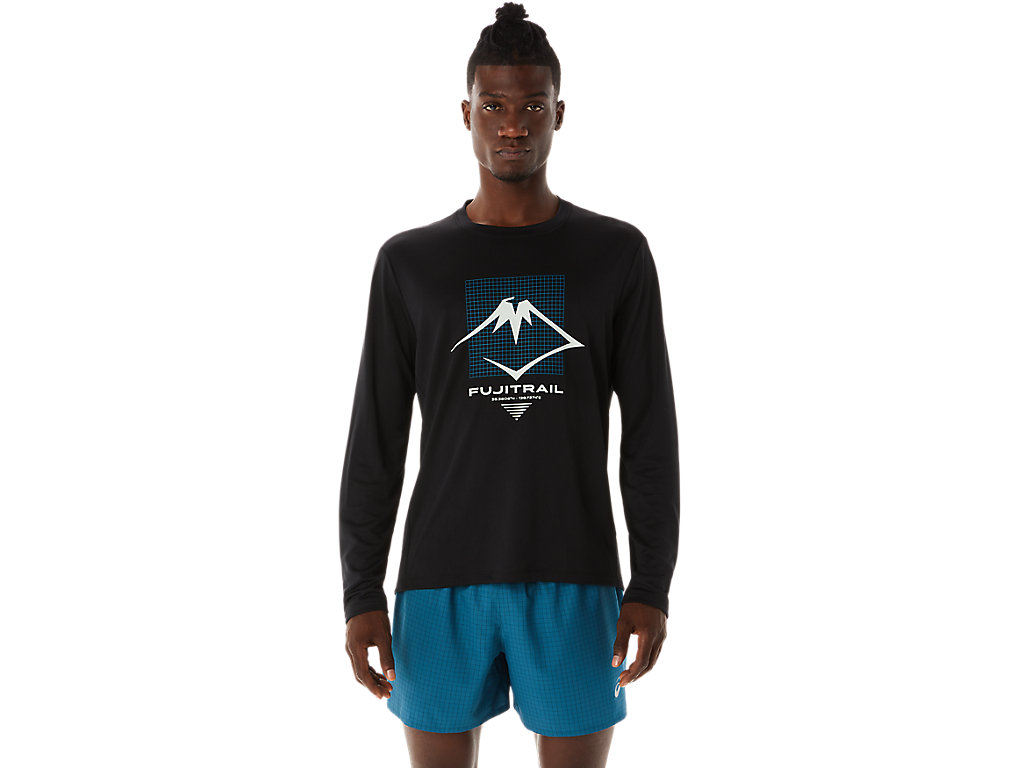 ASICS FUJITRAIL LOGO LS TOP, PERFORMANCE BLACK, swatch