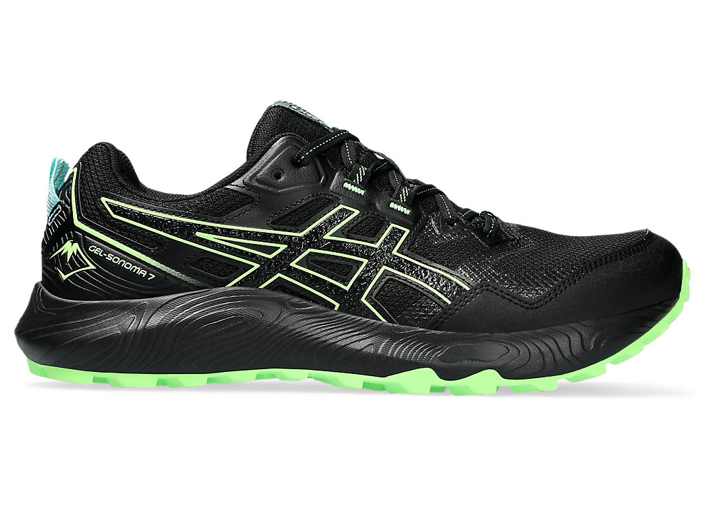 ASICS GEL-SONOMA 7, BLACK/ILLUMINATE GREEN, swatch