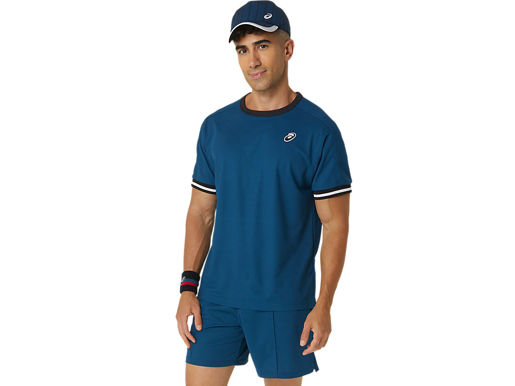 ASICS MEN CLASSIC SS TOP, MAKO BLUE, swatch