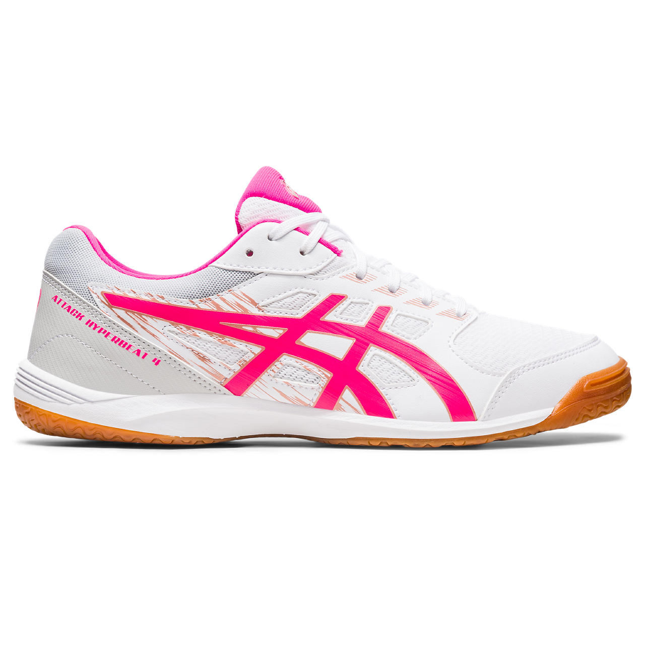 ASICS ATTACK HYPERBEAT 4, WHITE/PINK GLO, swatch