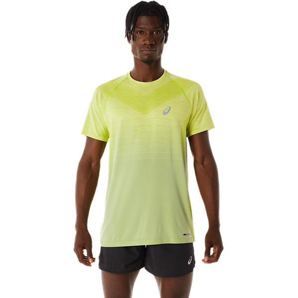 ASICS SEAMLESS SS TOP, LIGHT SAGE/LIME ZEST, swatch