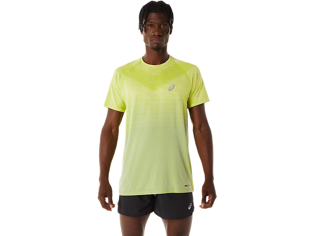 ASICS SEAMLESS SS TOP, LIGHT SAGE/LIME ZEST, swatch