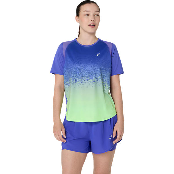 ROAD FADE SS TOP, COBALT BURST/ILLUMINATE GREEN, swatch