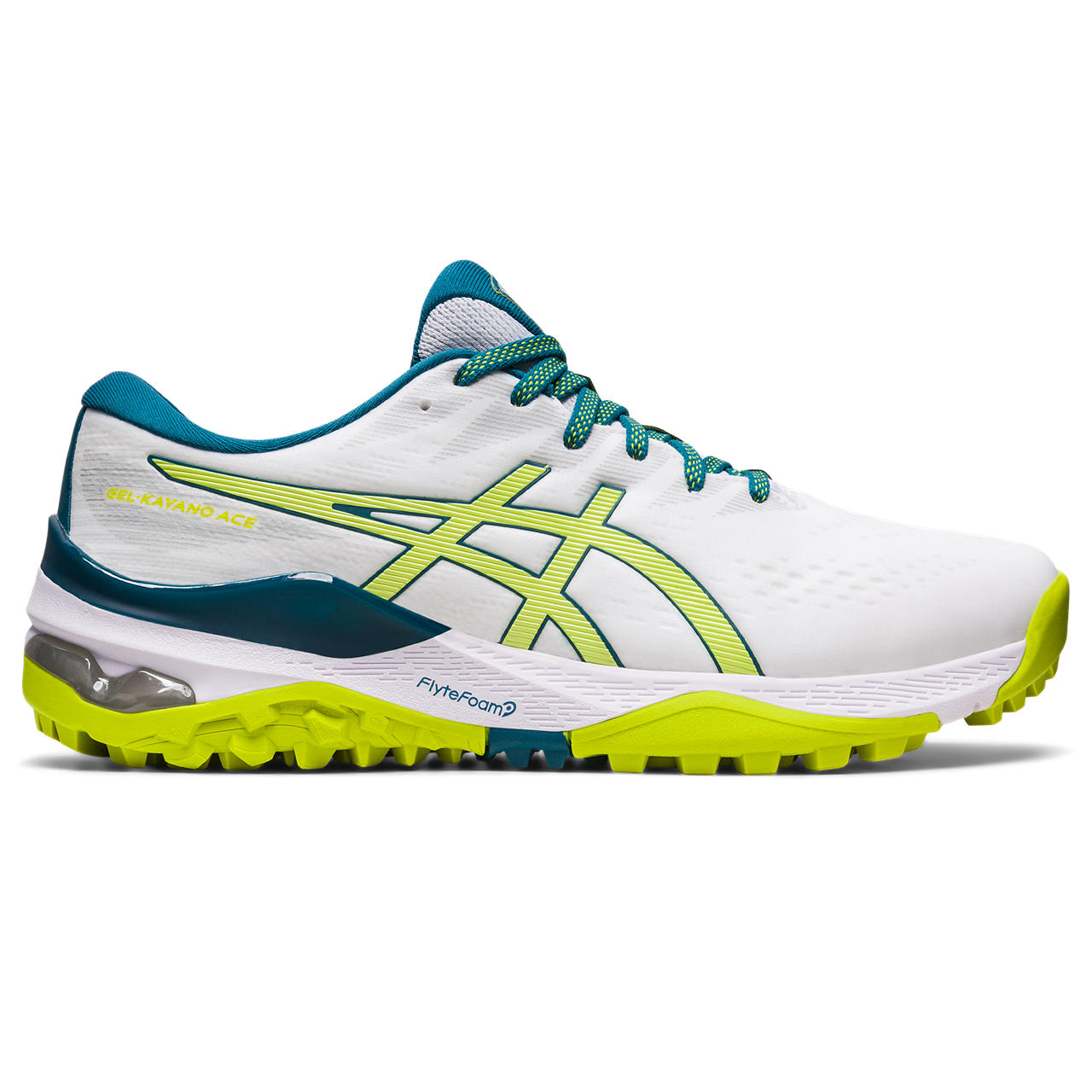 ASICS GEL-KAYANO ACE, WHITE/NEON LIME, swatch