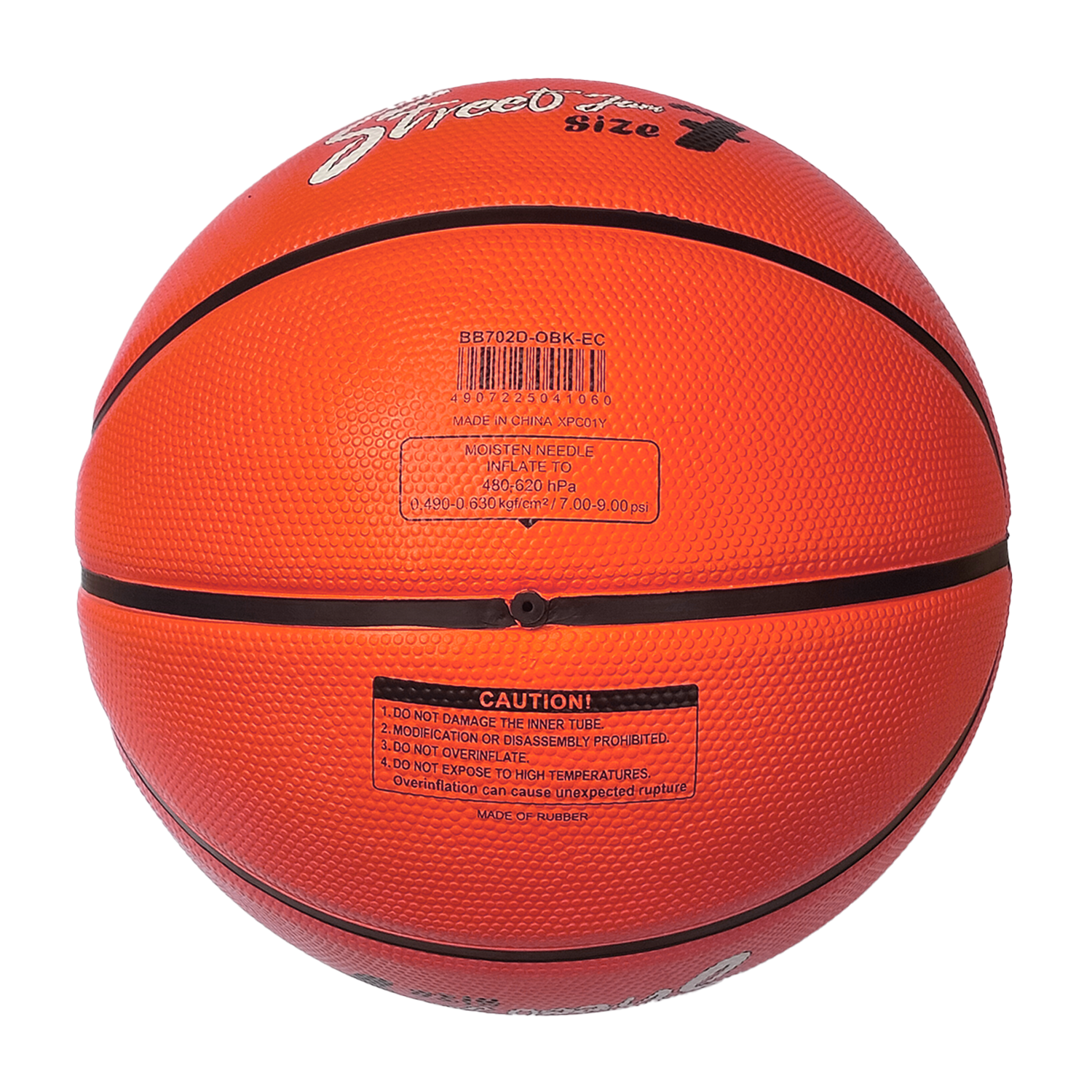 BB702D-OBK Rubber Basketball Size 7 (Orange/Black), , large image number null