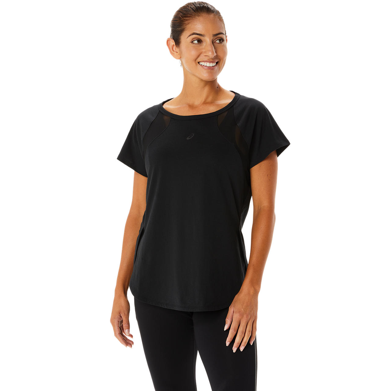 ASICS WOMEN MESH PANEL TRAINING SS TOP image number null