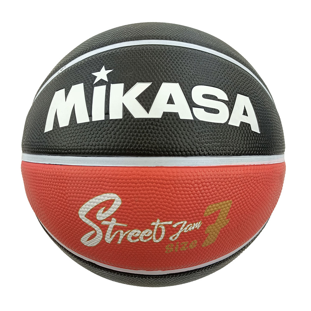 MIKASA BB702B-BKRW (BLACK/RED) RUBBER BASKETBALL SIZE 7